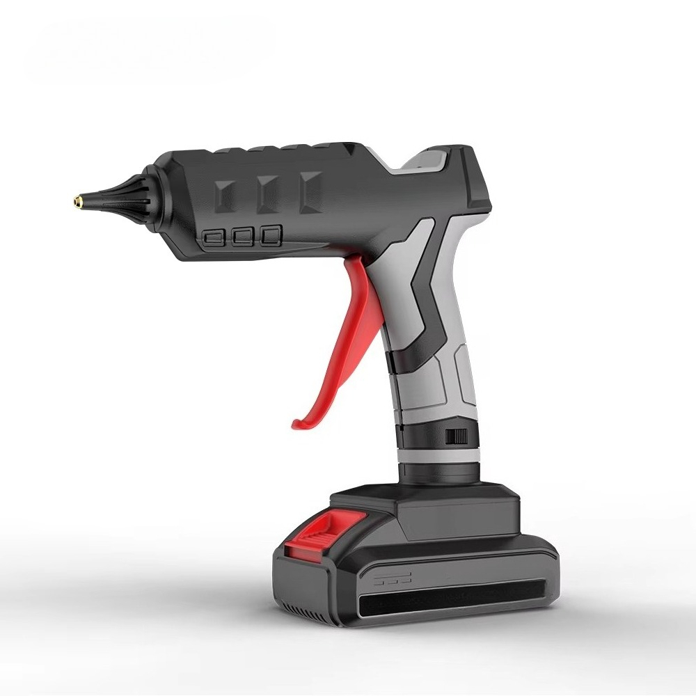 Hot Melt Glue Gun Cordless - コードレスバッテリーホットメルトグルーガン 電動修理DIYツール 銅ノズル付き プラスチック素材グレード ヒートガン