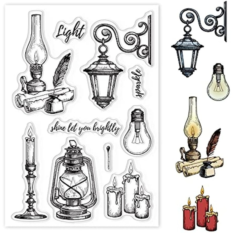 Clear Silicone Stamps For Card Making - 電気キャンドルや街路用の透明なシリコンスタンプ
