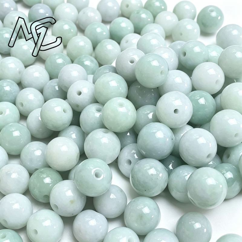10個入り 天然翡翠エメラルド 13mm 丸型ビーズ アクセ - Beading のレビューと価格