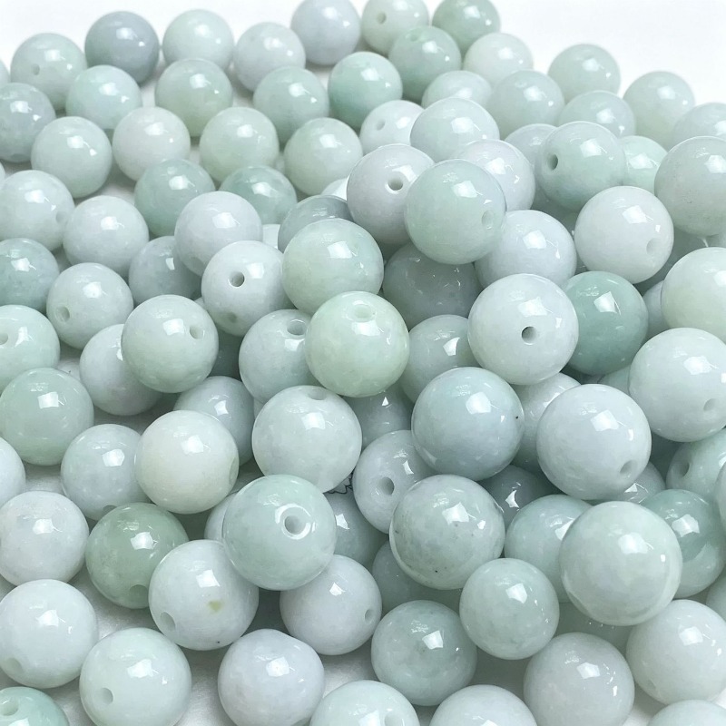 10個入り 天然翡翠エメラルド 13mm 丸型ビーズ アクセ - Beading のレビューと価格