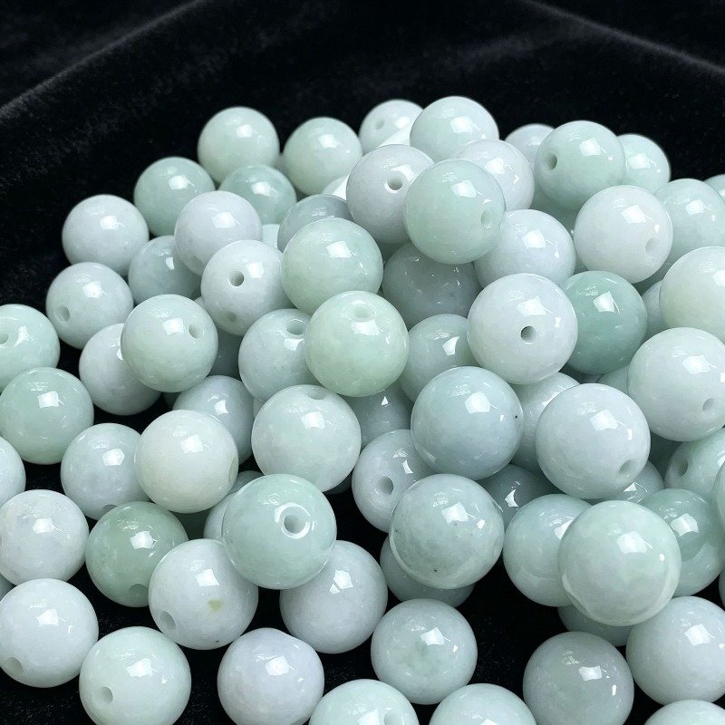 10個入り 天然翡翠エメラルド 13mm 丸型ビーズ アクセ - Beading のレビューと価格