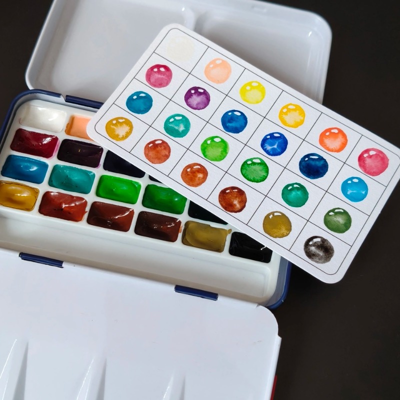 ルーベンス 24色 1ml入り 水彩絵の具セット。携帯に便利 - Watercolor Paint Set Solid Pigment のレビューと価格