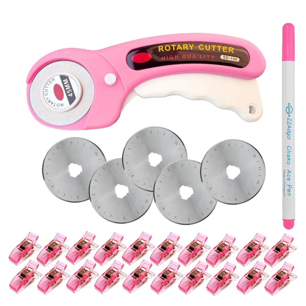45mm ピンク パッチワーク ロータリーカッター カラーシ - Rotary Cutter For Fabric 45Mm のレビューと価格