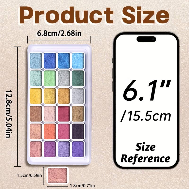 20/24/60/72 色パール水彩顔料、メタリック、シマー - Watercolor Paint Set Solid Pigment のレビューと価格