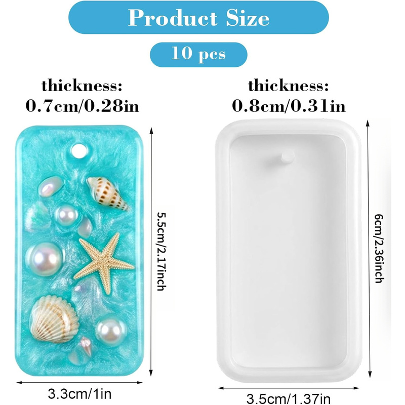 10個入りのレジンキーホルダー用ジュエリー成形型。セット販売 - Silicone Epoxy Resin Molds Set のレビューと価格