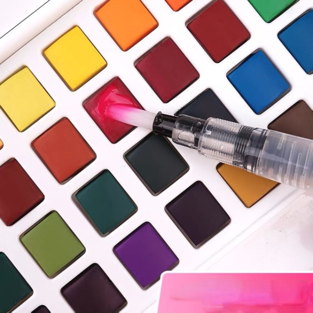 折りたたみ式水彩絵の具セット。18色/24色/36色/42色 - Watercolor Paint Set Solid Pigment のレビューと価格