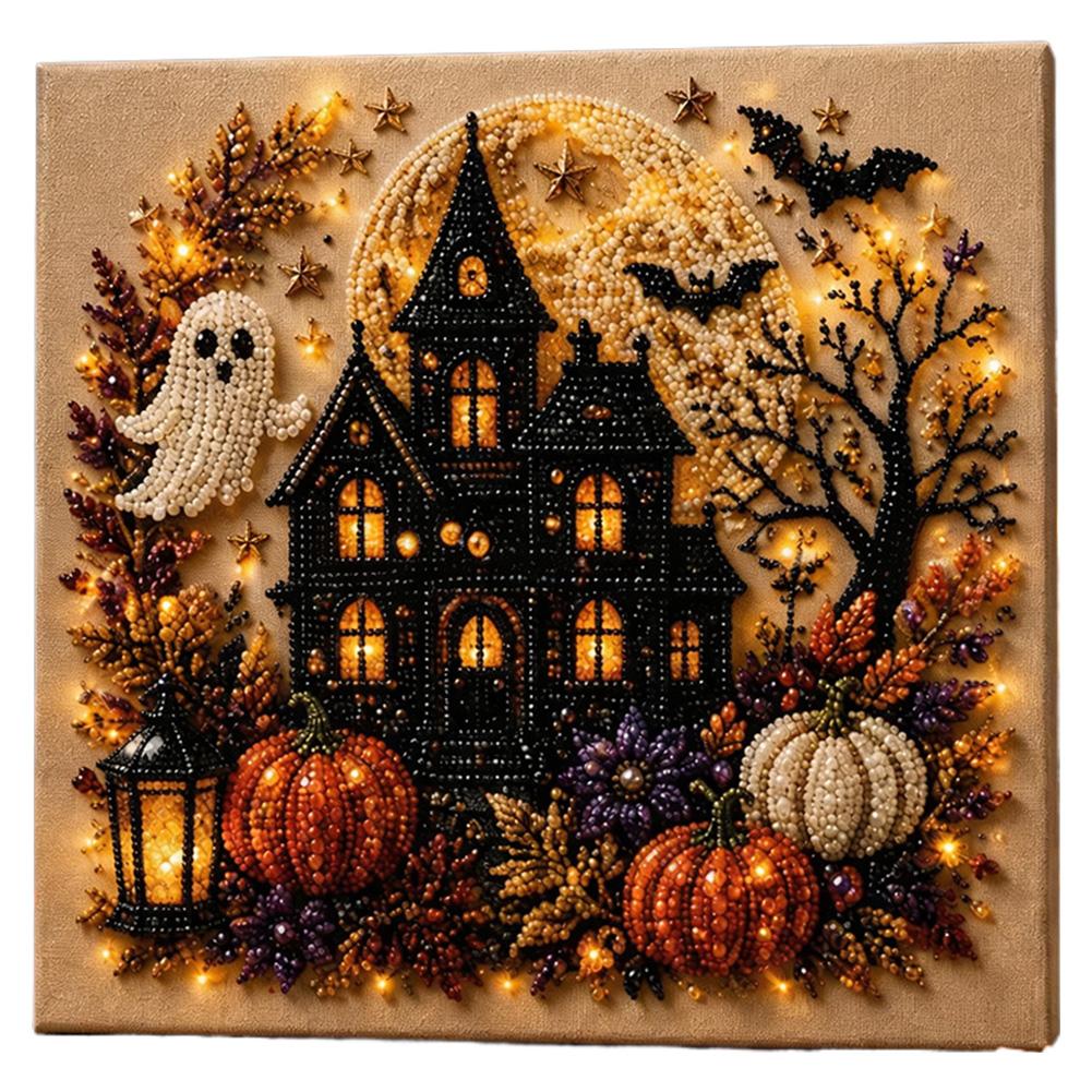 ハロウィンゴースト＆パンプキン3DパールアートDIYキット  - Painting Supplies のレビューと価格