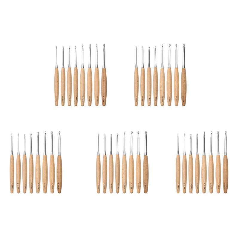 ABJI製 木製かぎ針 40本セット、3.0mm～6.5mm - Wooden Crochet Hooks Ergonomic Handle のレビューと価格