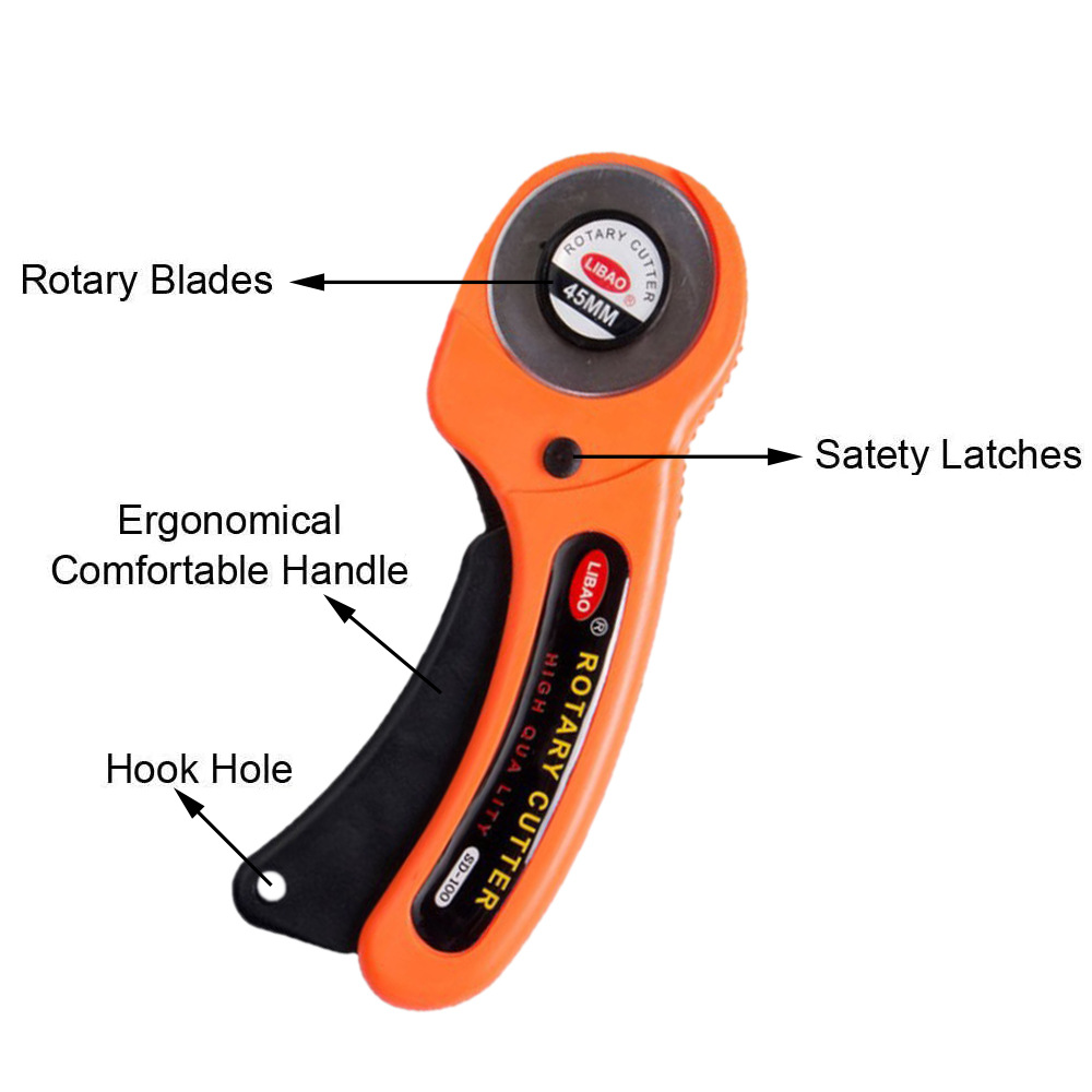 45mm回転式カッターブレード。布、革、紙の裁断に。人間工学 - Rotary Cutter For Fabric 45Mm のレビューと価格