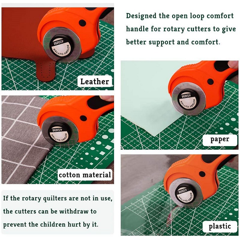 45mm回転式カッターブレード。布、革、紙の裁断に。人間工学 - Rotary Cutter For Fabric 45Mm のレビューと価格