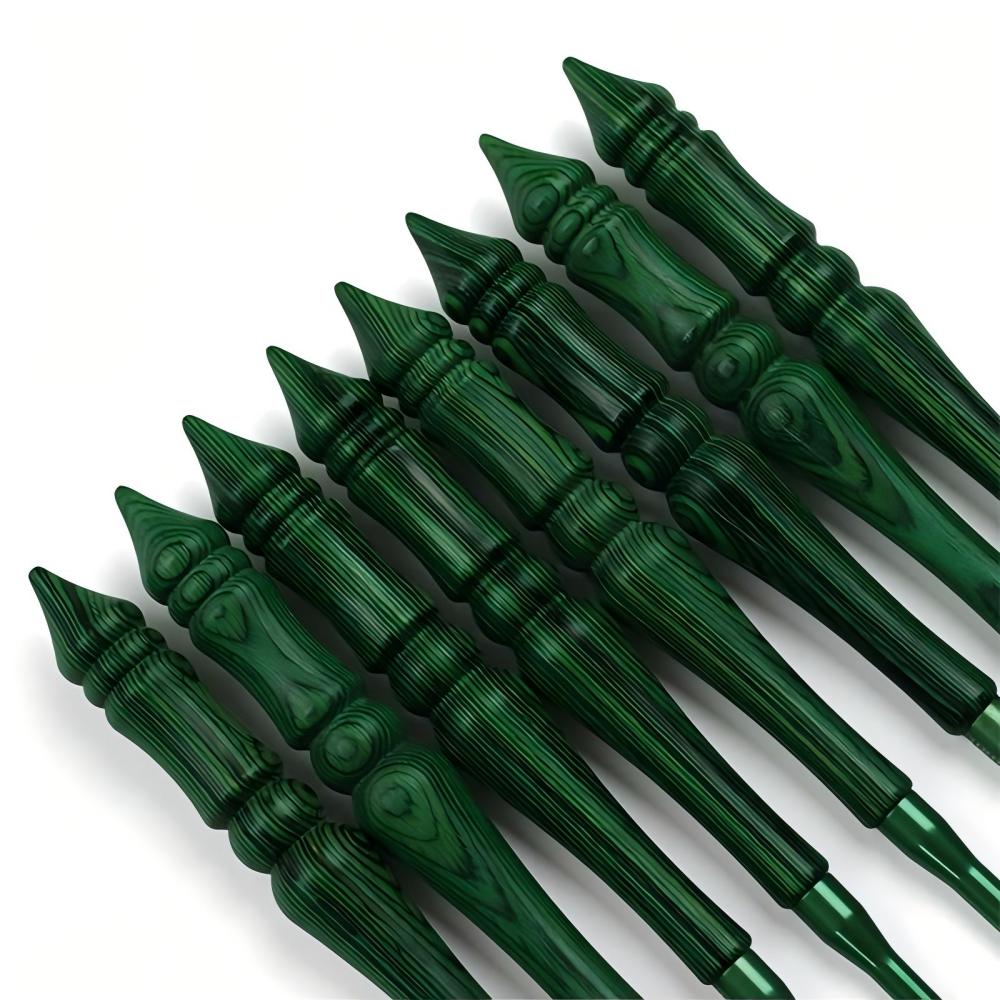 クロシェ編み針セット、緑色の合成樹脂製ハンドル、8本セット、 - Wooden Crochet Hooks Ergonomic Handle のレビューと価格
