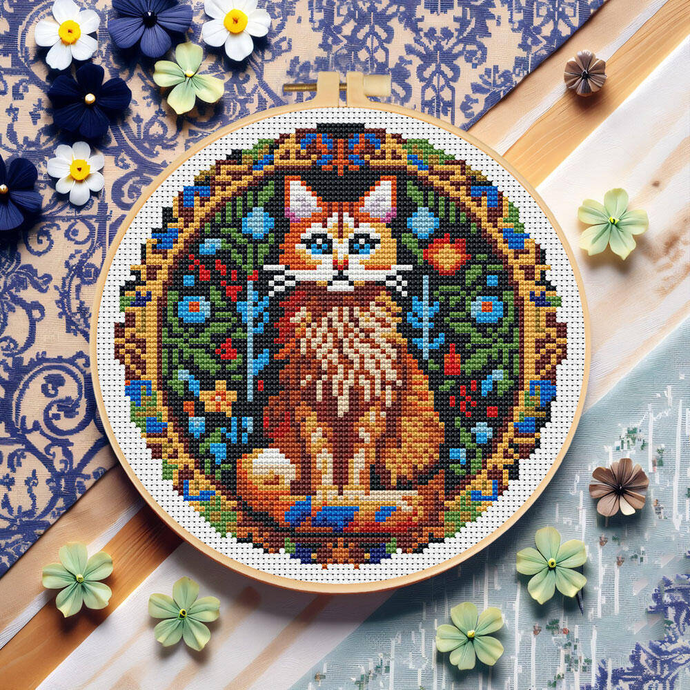 DIY クロスステッチ猫動物 11CT ミディアムグリッド  - Cotton Embroidery Thread Skeins のレビューと価格