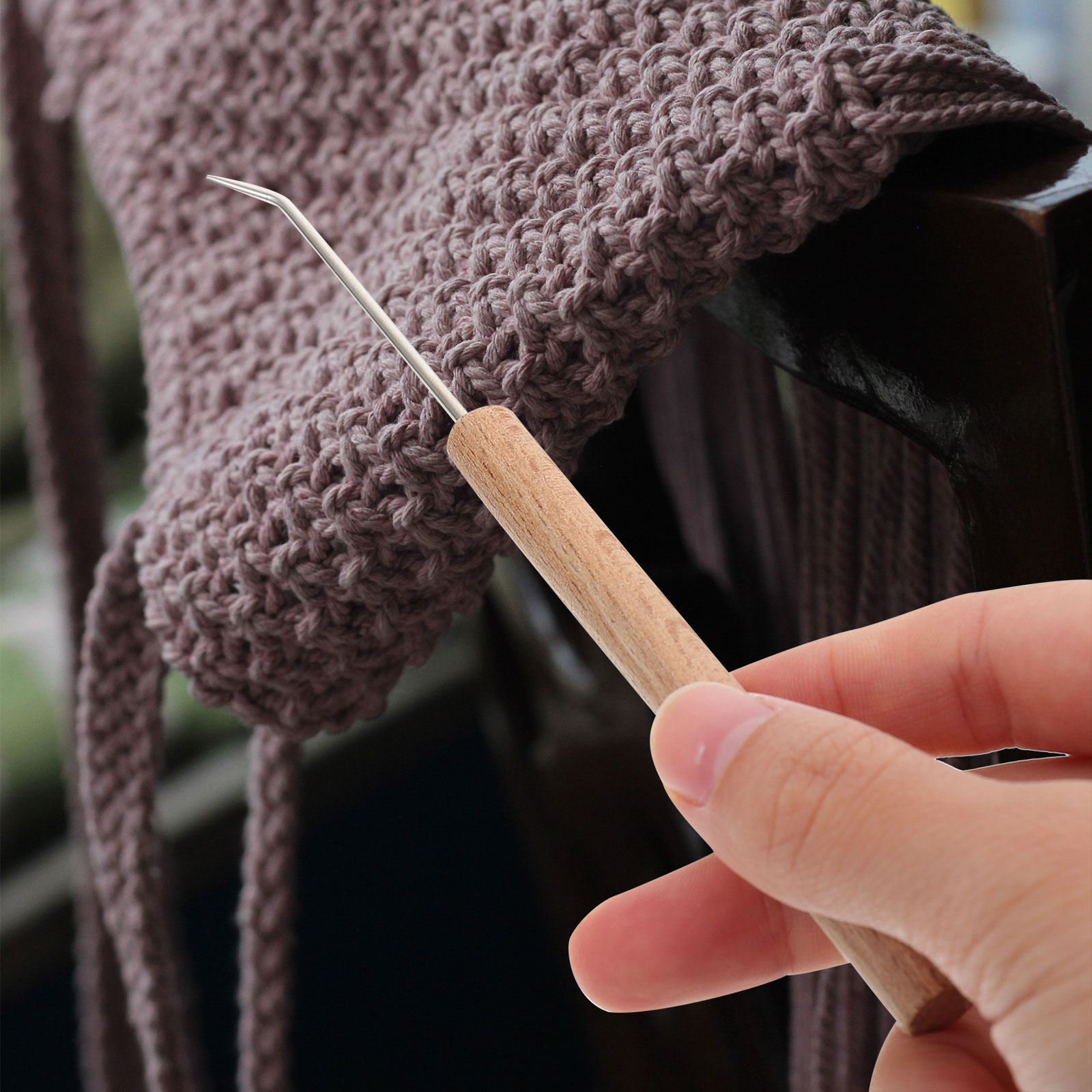 1個入り、精巧な木製ハンドルの編み針。人間工学に基づいた設計 - Wooden Crochet Hooks Ergonomic Handle のレビューと価格