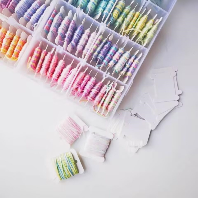 刺繍糸ボビン1セット。クロスステッチ、裁縫、手芸用の糸を整理 - Cotton Embroidery Thread Skeins のレビューと価格