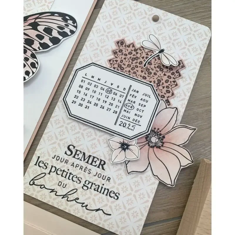フランス製透明クリアシリコン開花カレンダースタンプクラフトエ - Clear Silicone Stamps For Card Making のレビューと価格