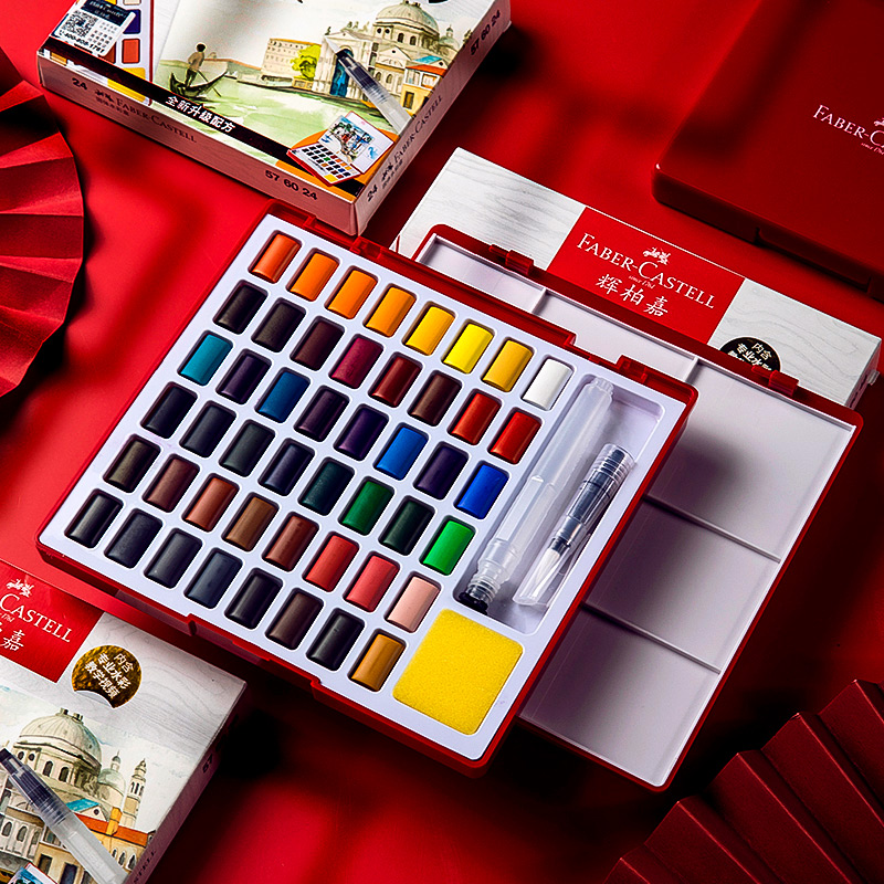 24/36/48 色固体水彩ペイントセット Acuarela - Watercolor Paint Set Solid Pigment のレビューと価格