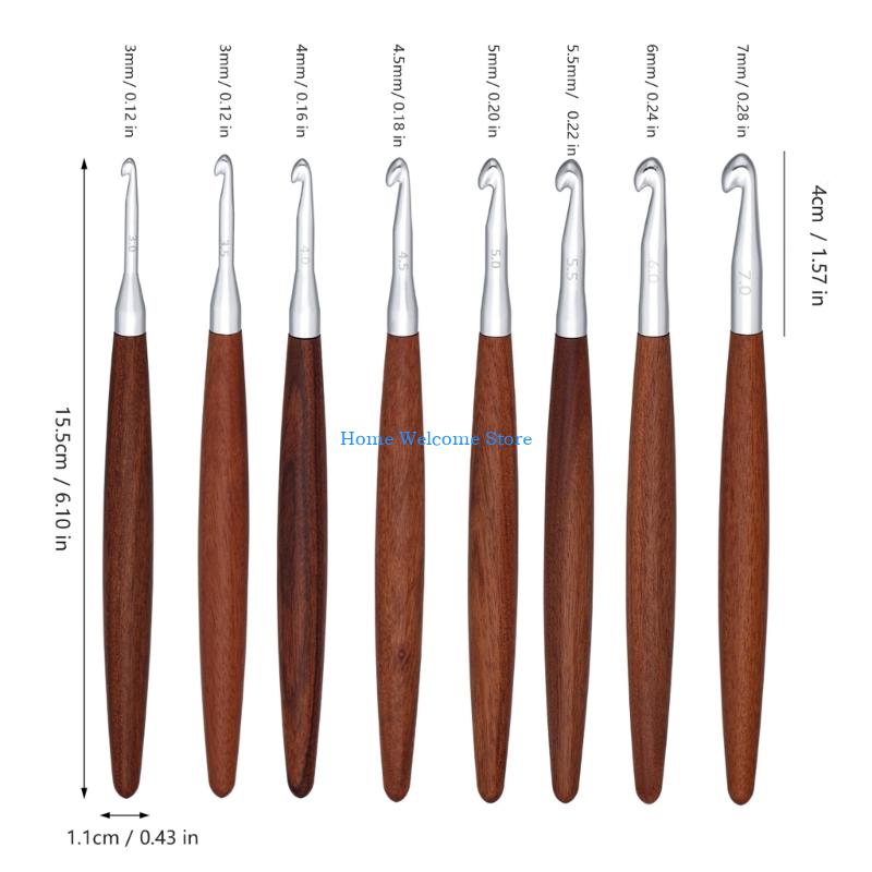 F68E 8 個木製ハンドルかぎ針編みフック収納ケース付き人 - Wooden Crochet Hooks Ergonomic Handle のレビューと価格