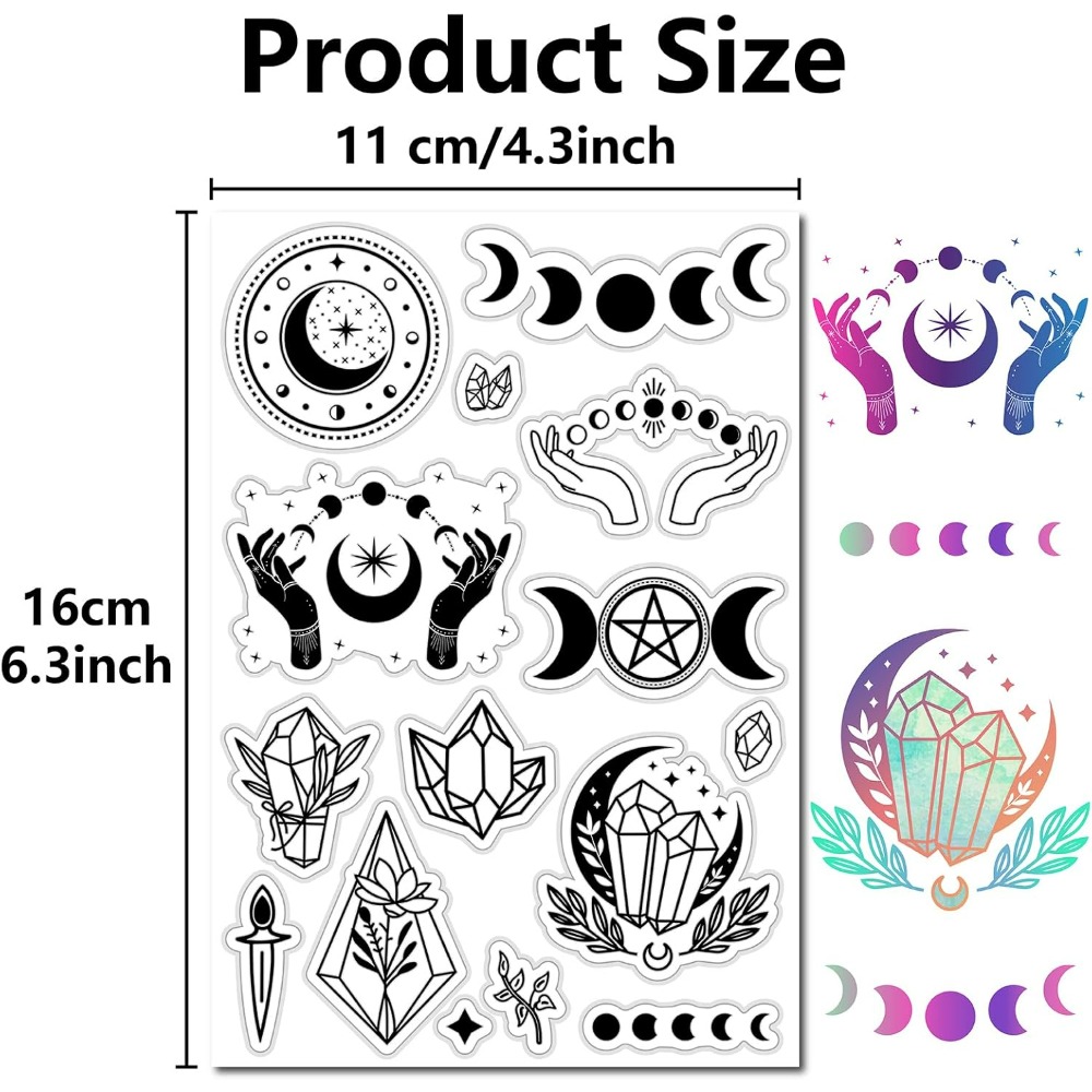 透明なシリコンシール,月の満ち欠け,クリスタルのゴム印,魔法 - Clear Silicone Stamps For Card Making のレビューと価格