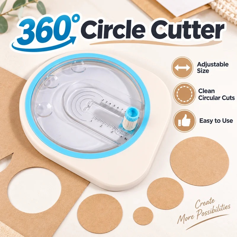 360 °   回転式の円形カッター。複数のサイズに調整可能 - Scrapbooking のレビューと価格