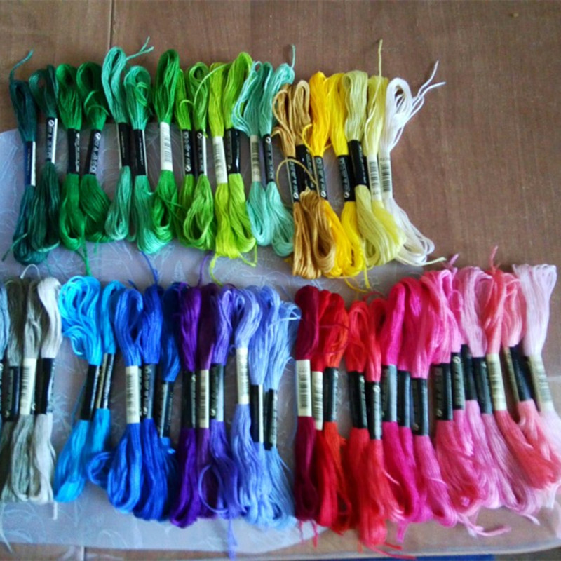 50本入り ランダムカラー 刺繍糸 DIY シルクライン ブ - Cotton Embroidery Thread Skeins のレビューと価格